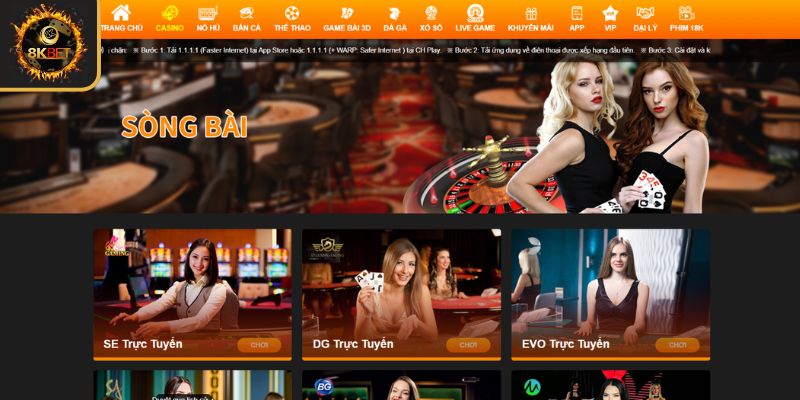 Khái quát thông tin về sảnh chơi Casino 8KBET